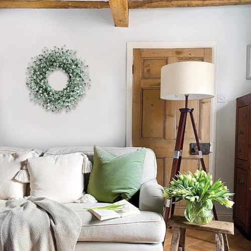 Egolot 24 Inch Everyday Greenery Boxwood Wreath for Front Door, Soft Touch Green Mini Leaves Wreath for Indoor and Outdoor, Romantic Green Wreath for Wedding Decor - Image 3