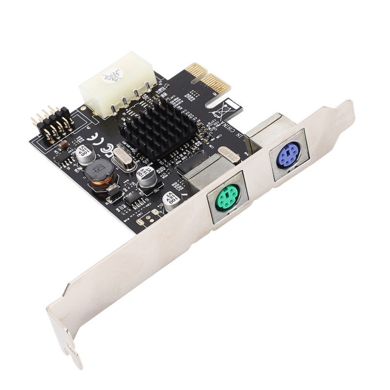 PCIe to PS/2 Adapter: MCS9990CV Chip, Stable Transmission, 2 PS/2 Interfaces - Plug and Play, USB2.0 Pin PC Expansion Card for Desktop PC Users - Image 1
