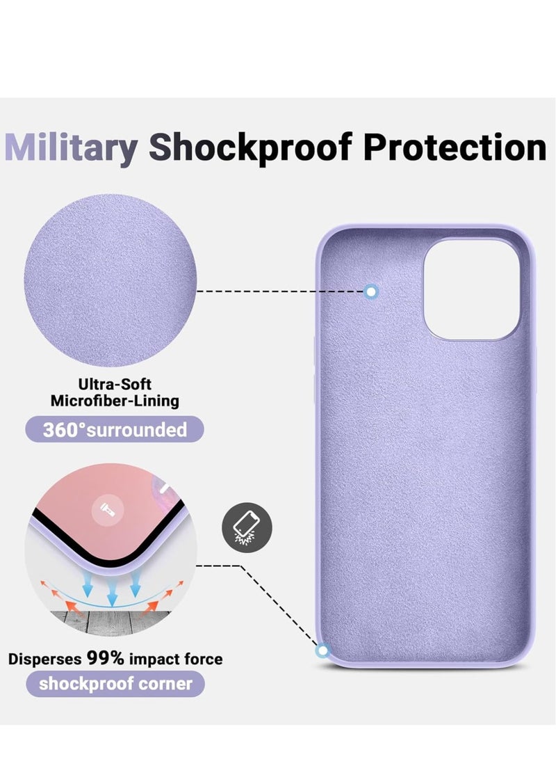 "[3-in-1] iPhone 15 Case with 9H Tempered Glass Screen Protector – Premium Liquid Silicone Shockproof Protective Case, Slim Phone Cover for iPhone 15 (2023) (Purple)" - Image 3
