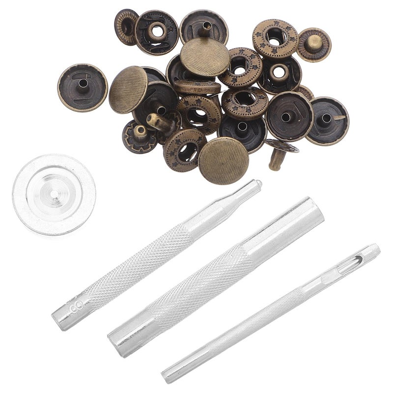 Leather Snap Fasteners Set with Press Studs and Universal Metal Tool for Jackets Bags Jeans DIY - Image 2