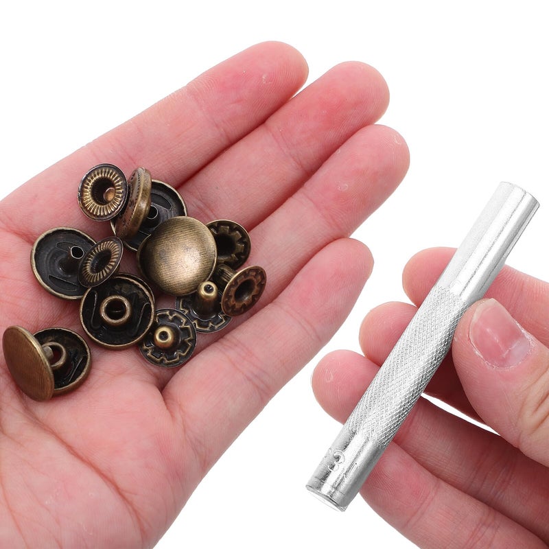 Leather Snap Fasteners Set with Press Studs and Universal Metal Tool for Jackets Bags Jeans DIY - Image 5