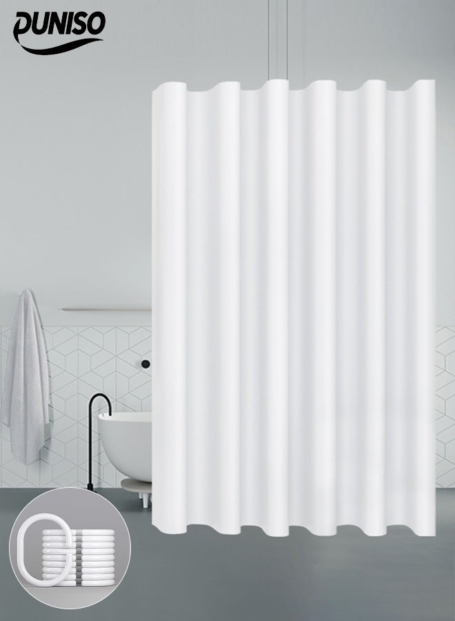 DUNISO Waterproof Shower Curtain，Thickened Bathroom Curtains，Waterproof， Anti Fog，Anti Mold，With Hooks，For Bathroom And Bath Tub，150*180cm  - Image 1