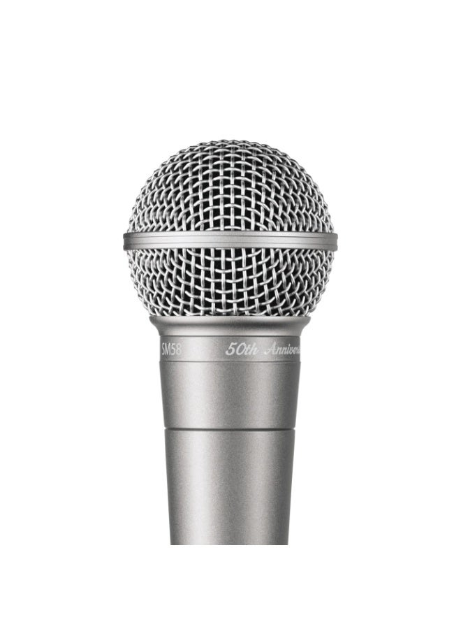 Shure SM58 Dynamic Vocal Unidirectional Wired Microphone - Clear, Warm Sound - Ideal for Singers and Live Performances - Professional Recording - Professional Design - High Quality - Silver  - Image 2