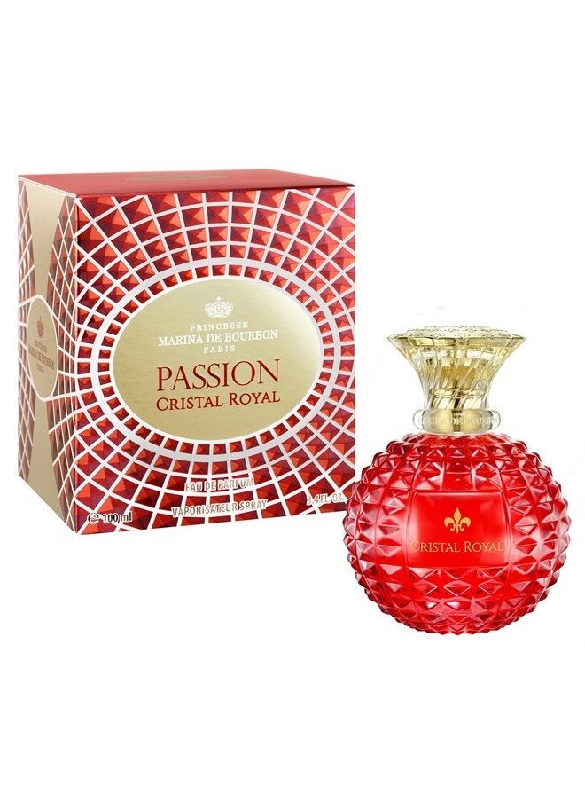 Marina De Bourbon - Cristal Royal Passion by Princesse Eau de Parfum for Women - Opens with Pear, Blackcurrant and Bergamot - Blended with Jasmine and Violet - For Elegant Ladies - 3.4 oz - Image 1