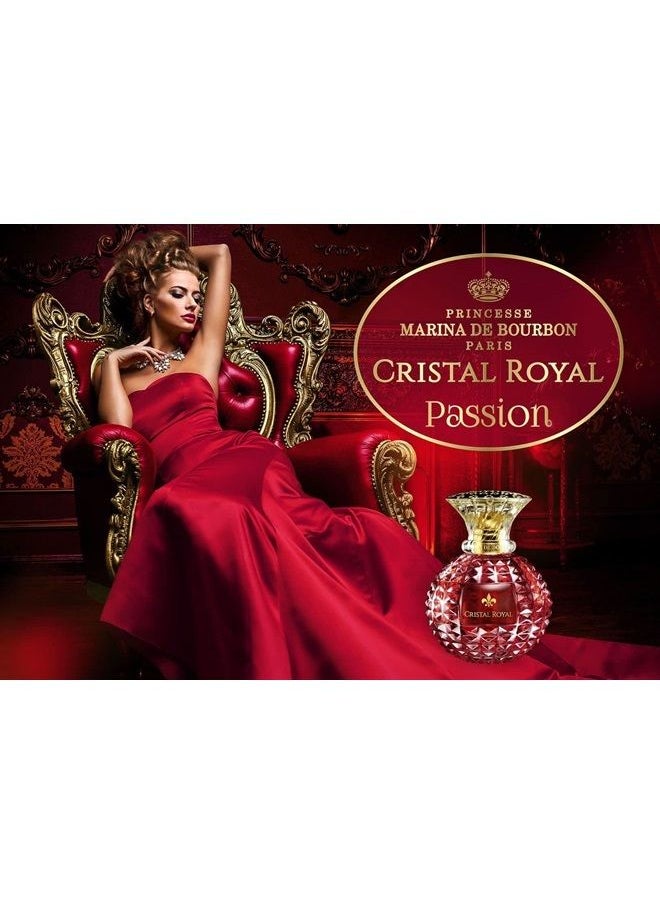 Marina De Bourbon - Cristal Royal Passion by Princesse Eau de Parfum for Women - Opens with Pear, Blackcurrant and Bergamot - Blended with Jasmine and Violet - For Elegant Ladies - 3.4 oz - Image 1