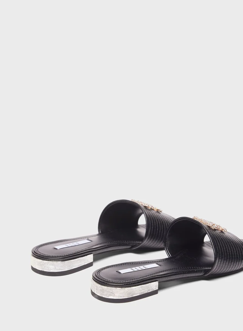 ELLE Open Toe Flat Sandals