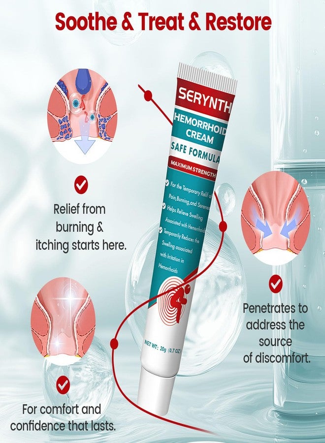 SERYNTH Hemorrhoid & Fissure Ointment, Hemorrhoid Treatment and Hemorrhoid Cream, Fast Acting Relief of Pain, Swelling, Burning, and Itching (0.7 oz. - Image 3