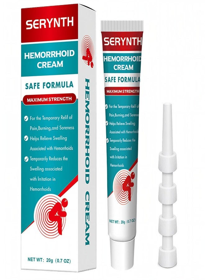 SERYNTH Hemorrhoid & Fissure Ointment, Hemorrhoid Treatment and Hemorrhoid Cream, Fast Acting Relief of Pain, Swelling, Burning, and Itching (0.7 oz. - Image 1
