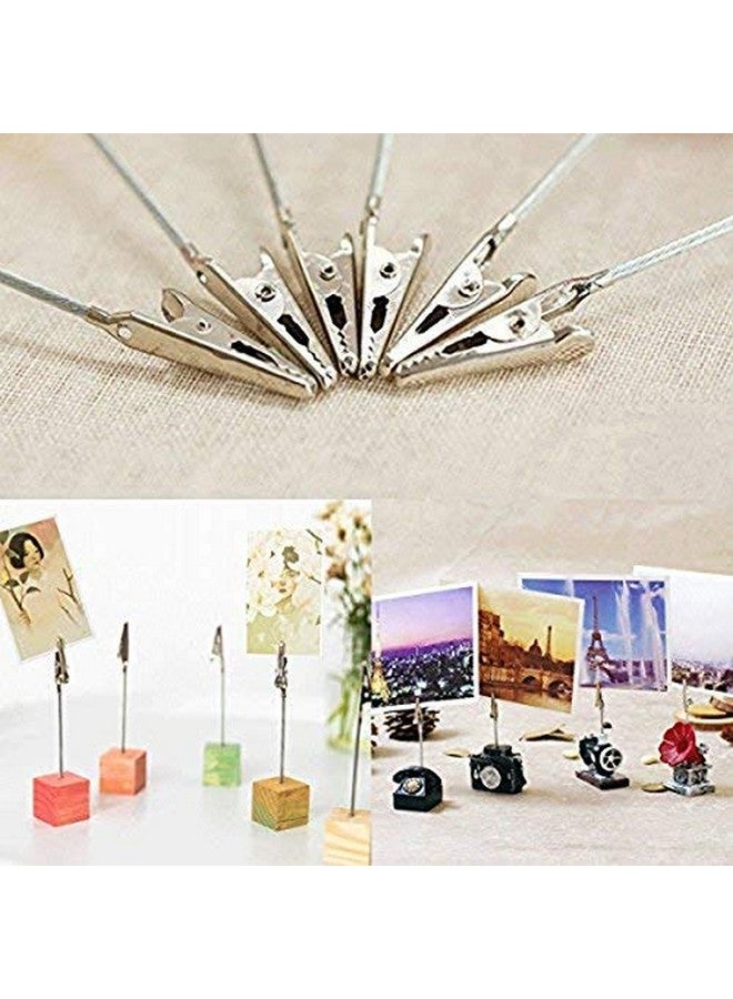 Topxome 50pcs/Set Metal Wire Alligator Clamp Long-Tailed Alligator Metal Clip for DIY Card Photo Memo Clip Holder(10cm) - Image 2