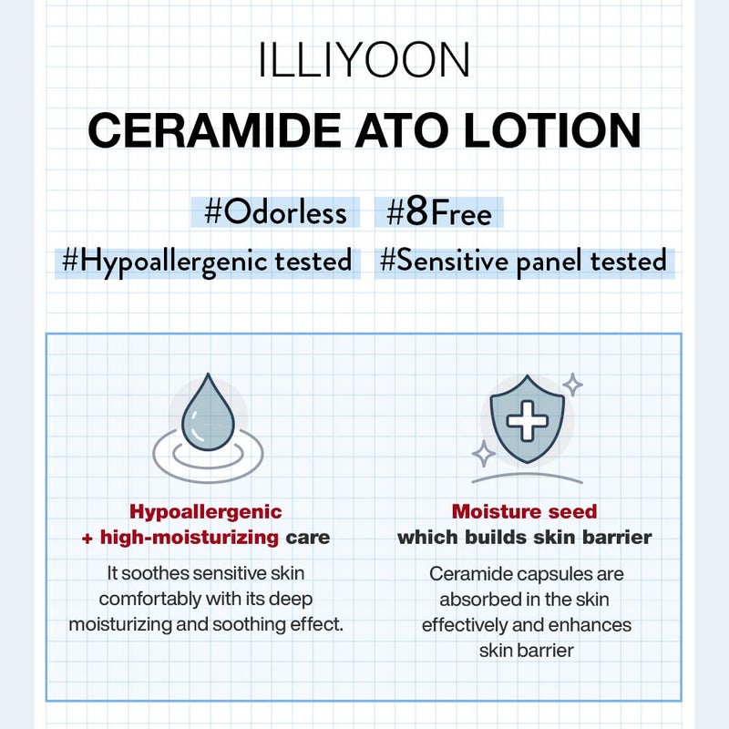 Illiyoon Ceramide Ato Lotion | Lightweight Moisturizer for Dry & Sensitive Skin, Barrier Repair for Face and Body, Mild for Babies, Vegan Certified, Korean Skincare, 2.3 fl.oz. - Image 2