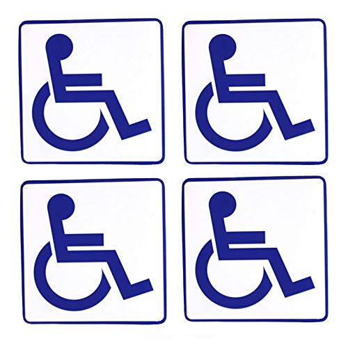 eSplanade Handicap Disabled Wheelchair Signs Sticker Decal - Easy to Mount Weather Resistant Long Lasting Ink (Size -5.5"x5.5") - Image 1