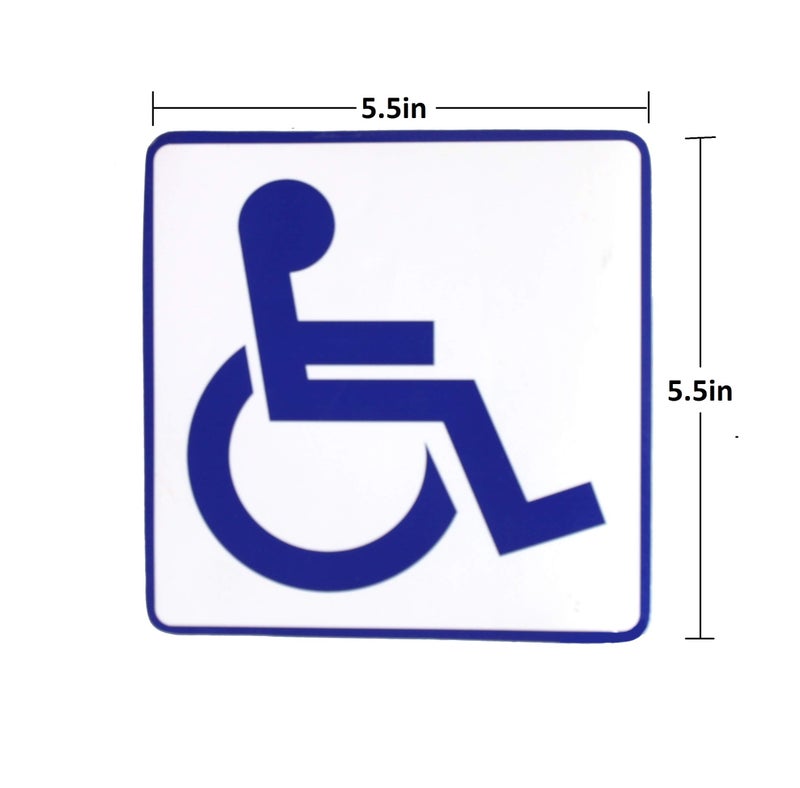 eSplanade Handicap Disabled Wheelchair Signs Sticker Decal - Easy to Mount Weather Resistant Long Lasting Ink (Size -5.5"x5.5") - Image 3
