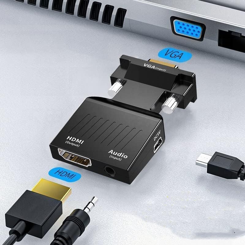 SANCY SANCY VGA to HDMI Adapter Converter with Audio, Active Male VGA in Female Hdmi 1080P Video Dongle Adaptor for Computer, Laptop, Projector - Image 3