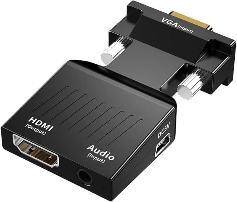 SANCY SANCY VGA to HDMI Adapter Converter with Audio, Active Male VGA in Female Hdmi 1080P Video Dongle Adaptor for Computer, Laptop, Projector - Image 1
