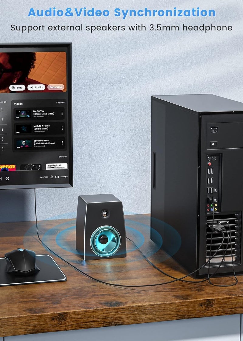 SANCY SANCY VGA to HDMI Adapter Converter with Audio, Active Male VGA in Female Hdmi 1080P Video Dongle Adaptor for Computer, Laptop, Projector - Image 4