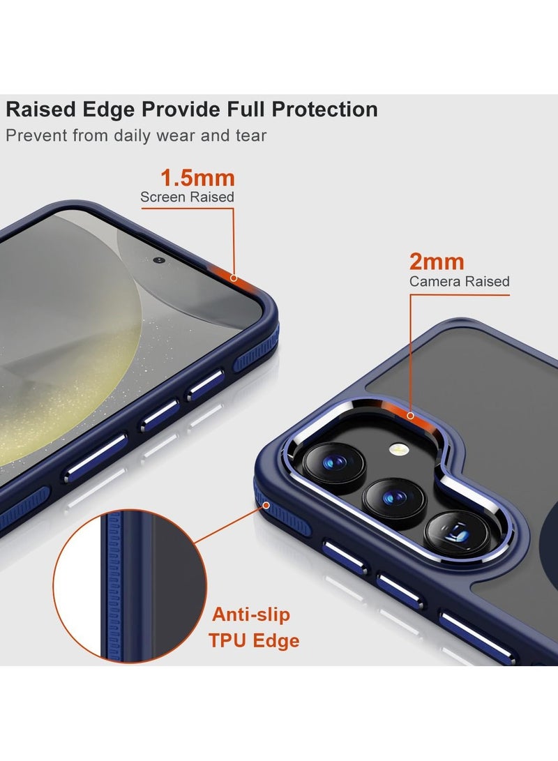 Magnetic Case Compatible with MagSafe Translucent Matte Shockproof Women Men Girl Protective Case Cover for Samsung Galaxy S24 Fe (Blue)  - Image 4