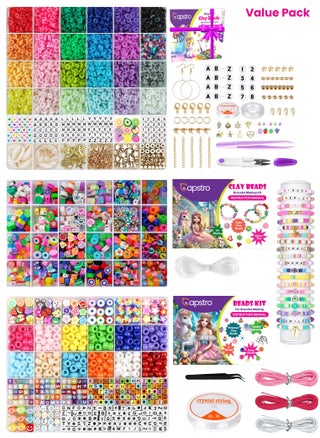 Value Pack – 6000 Pcs Clay Beads + Mixed & Fruit Beads