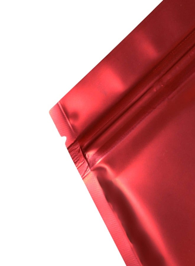 QQ Studio 100 Double-Sided Matte Red Zip Top Bags w/Tear Notch (7.5x10cm (2.9x3.9"), Red) - Image 2