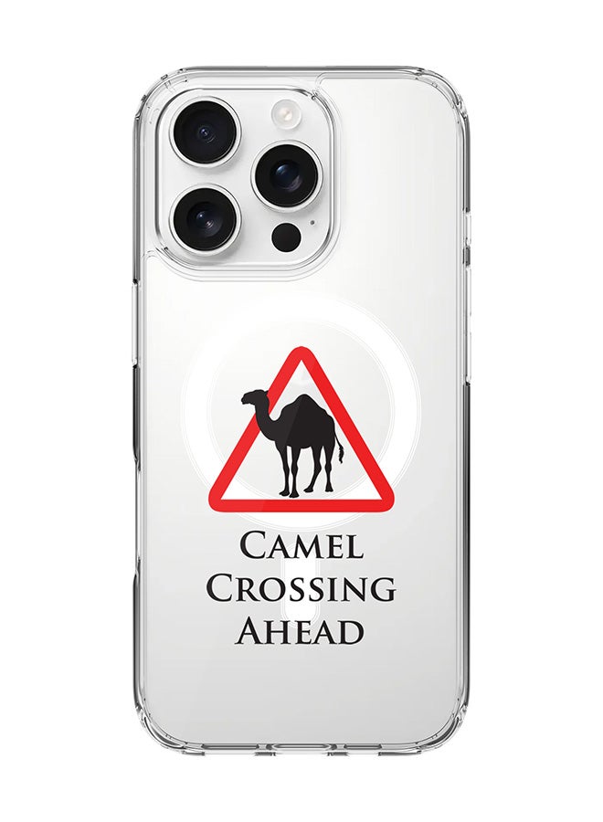 Stylizedd For iPhone 16 Pro Case [Compatible with MagSafe] Slim Magnetic cover Clear Phone Case - Camel Crossing - Image 1