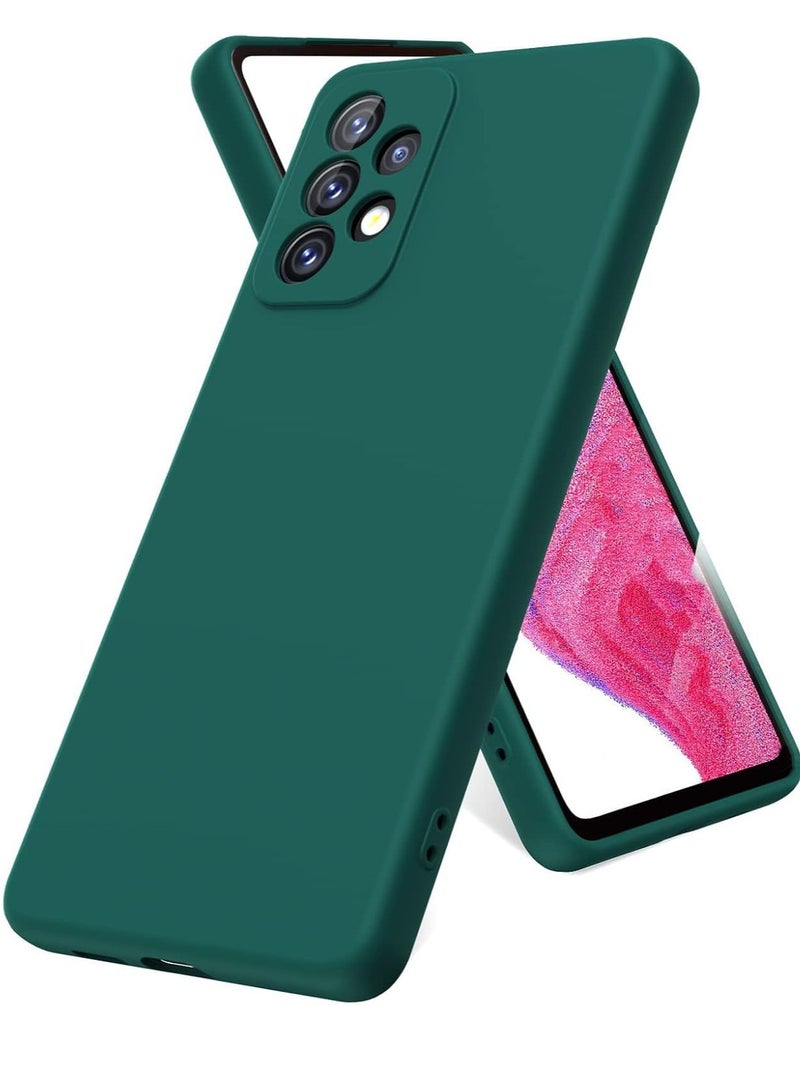 إلترازون Thick Shockproof Green Liquid Silicone Case for Galaxy A13 4G – Soft Gel Rubber with Microfiber Lining - Image 1