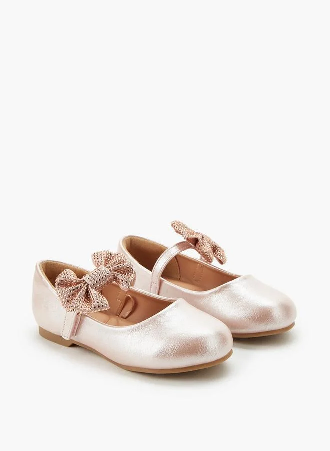 جونيورز Girls Hook & Loop Ballerina Shoes
