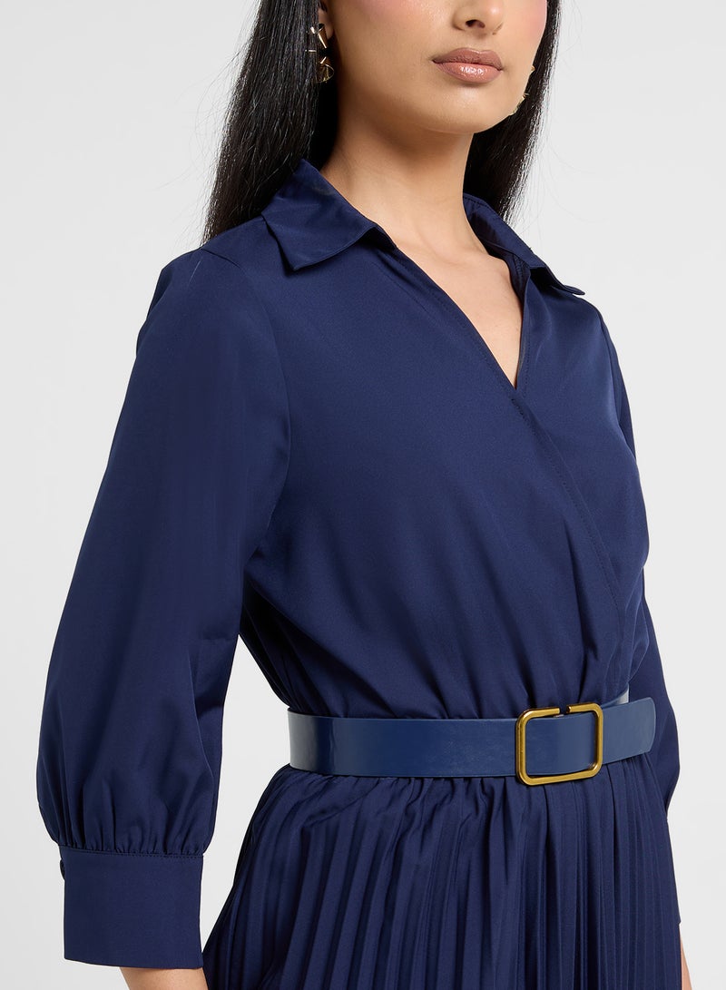 ايلا فستان قميص ميدي بليسيه - Image 3