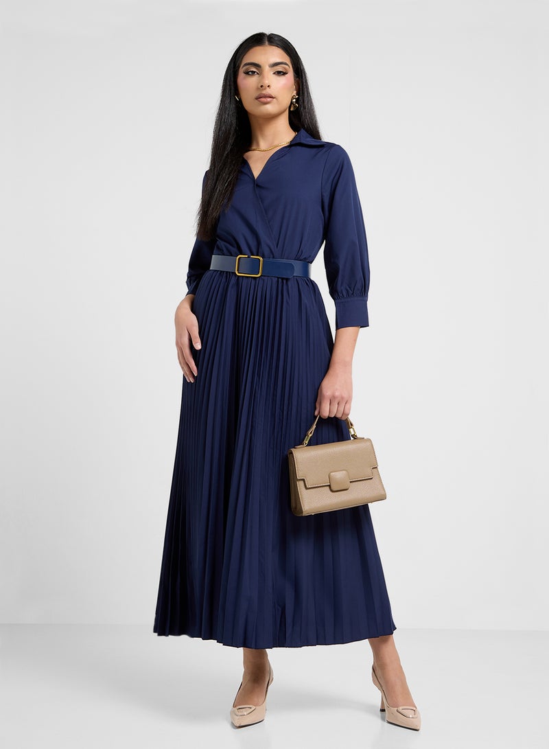 ايلا فستان قميص ميدي بليسيه - Image 4