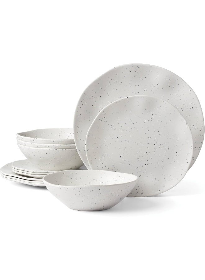 ONEIDA طقم أدوات مائدة أونيدا 895951 تيرازو ميلامين كريمة 12 قطعة - Image 1