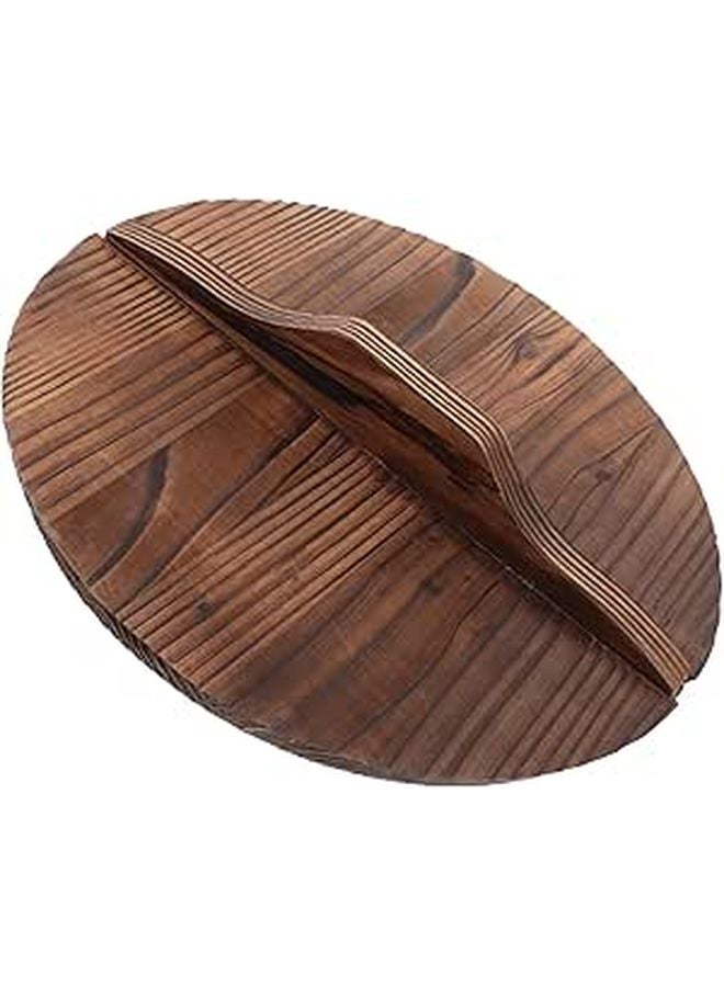 غطاء وعاء خشبي سميك 1.6 سم، غطاء وعاء مكربن مضاد للحروق، واقي مطبخ 26 سم - Image 1