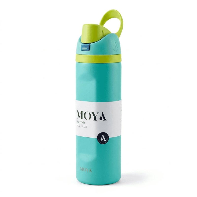 Moya "True Tide"  24oz Insulated Sustainable Water Bottle Electric Blue - Image 1