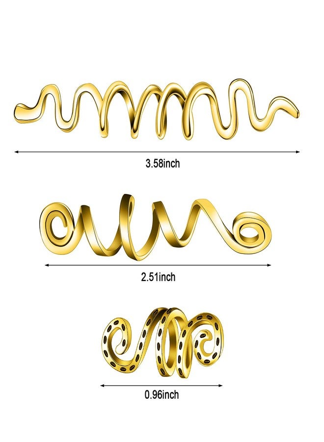 Jutom 12 Pcs Braid Hair Jewelry Accessories Celtic Alloy Dreadlock Accessories Loc Jewelry Coil Jewel Hair Cuffs Snake Clips for Women (Gold, Silver, Vintage Style) - Image 2