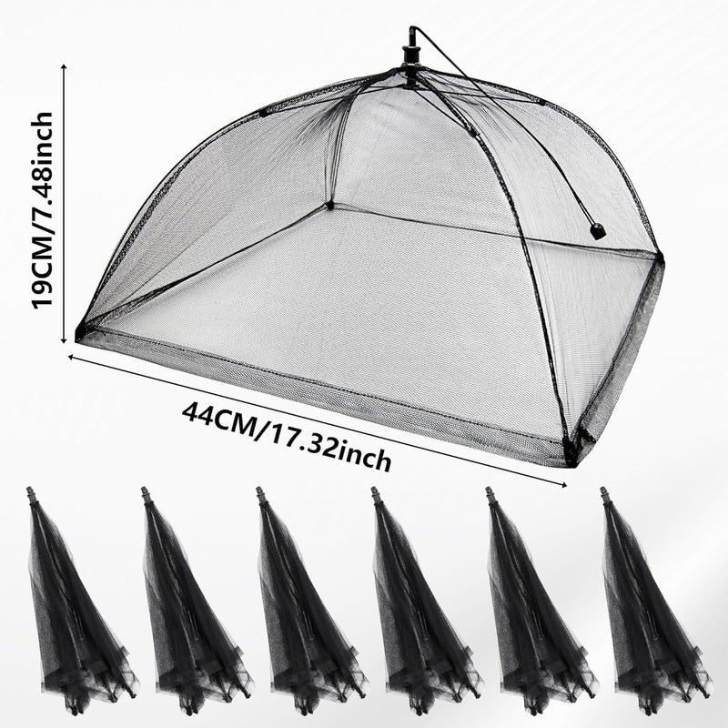 Inn Diary Food Tent Covers 6PC Pop-Up Mesh Food Covers 17"x17" Black Food Tents for Picnics,Outdoors,Parties,BBQ,Reusable and Collapsible - Image 2