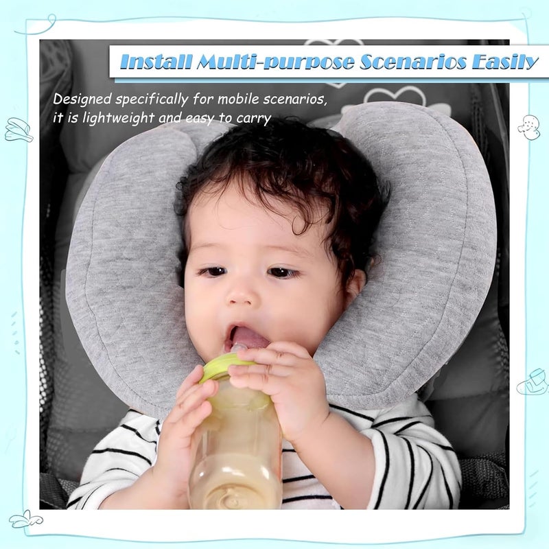 Banana Shape Baby Pillow, 2-in-1 Adjustable Head and Neck Support for Infant Toddler, for Stroller Car Seat Travel - Image 2