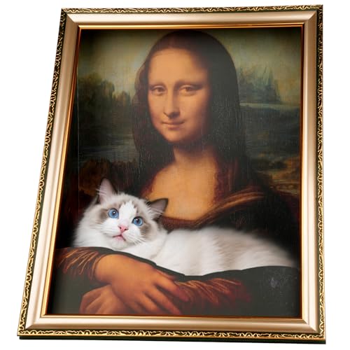 Oxfraki Mona Lisa Cat Bed 3in1 Cardboard Cat House with Scratching Pad Cozy Hideout Artistic Cat Furniture for Indoor Cats Decorative Cat Condo for Home Dcor Easy Setup Novelty Gift for Cat Lovers - Image 1