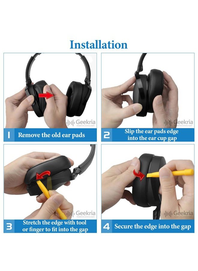 Geekria وسادات أذن Geekria QuickFit البديلة لسماعات Skullcandy Crusher Wireless، Crusher EVO، Crusher ANC، Hesh 3/ EVO/ANC، Venue ANC، سماعات Crusher 540 Active Wireless، مع دليل فيديو (أسود) - Image 5