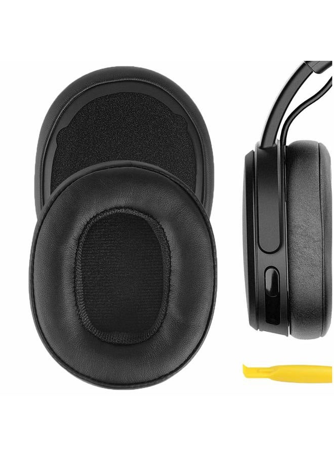 Geekria وسادات أذن Geekria QuickFit البديلة لسماعات Skullcandy Crusher Wireless، Crusher EVO، Crusher ANC، Hesh 3/ EVO/ANC، Venue ANC، سماعات Crusher 540 Active Wireless، مع دليل فيديو (أسود) - Image 1