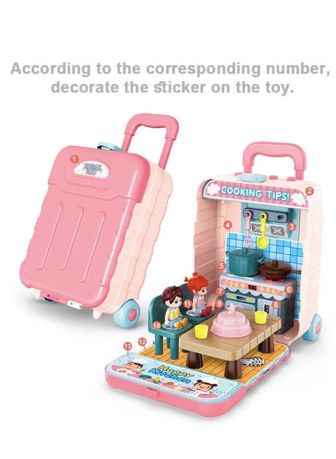 GULFLINK لعبة تعليمية للأطفال تتظاهر بالأدوار، ألعاب محاكاة للأطفال باللون الوردي - Image 1