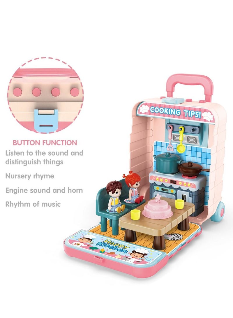 GULFLINK لعبة تعليمية للأطفال تتظاهر بالأدوار، ألعاب محاكاة للأطفال باللون الوردي - Image 4