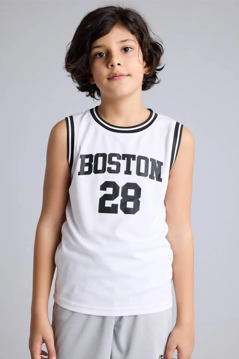 ديفاكتو Boy Regular Fit Printed Tank Top