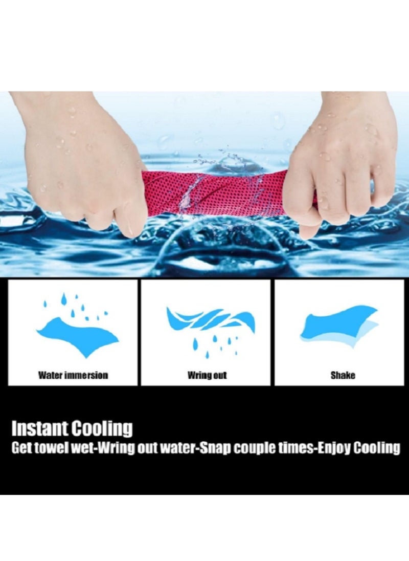 Generic Men and Women Cooling Sport Towel Soft and breathable for yoga, sports and running Grey 30x90cm  - Image 3
