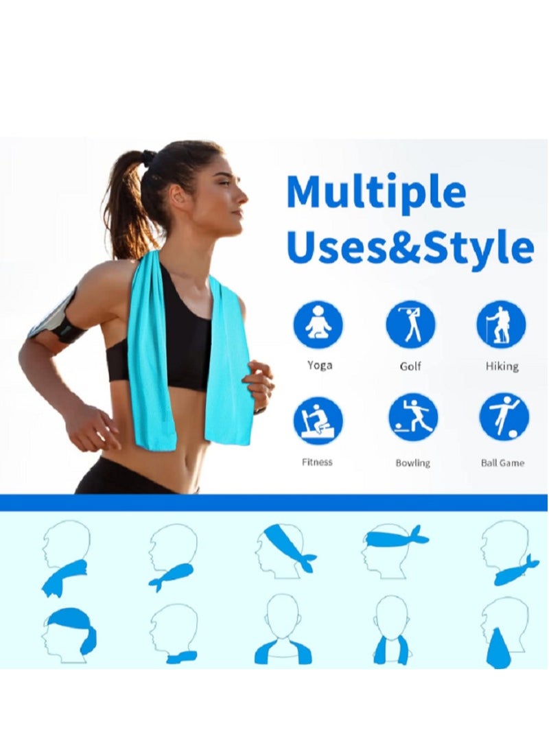 Generic Men and Women Cooling Sport Towel Soft and breathable for yoga, sports and running Grey 30x90cm  - Image 4