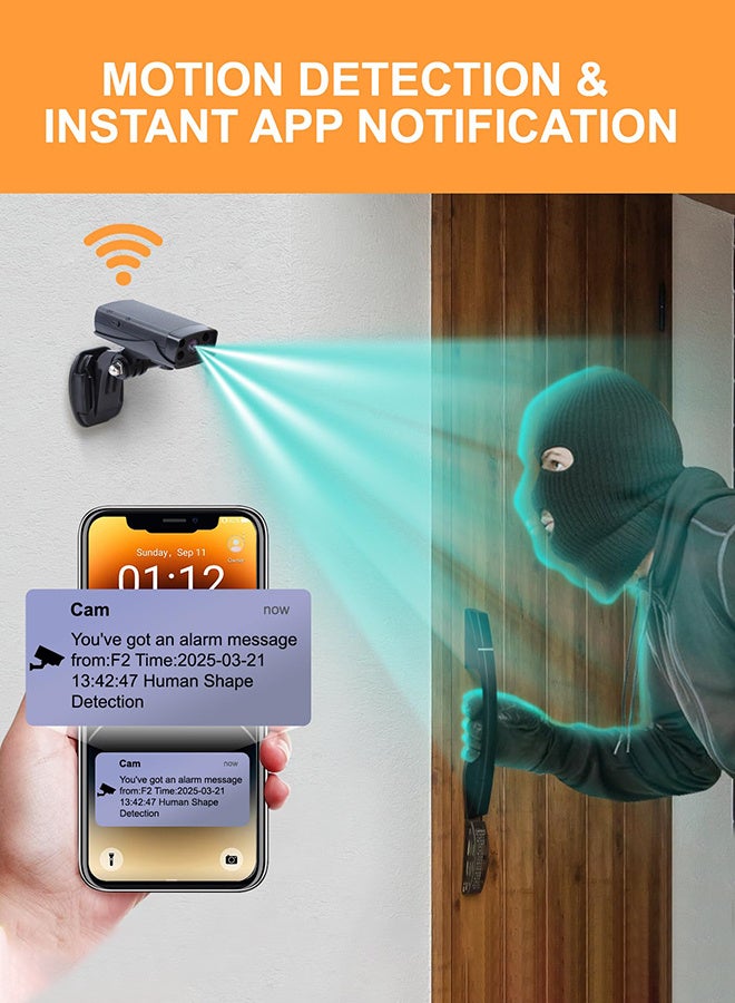 كاميرا مراقبة صغيرة، كاميرا مربية عالية الدقة للمنزل، مع بطاقة TF سعة 32 جيجابايت، أصغر كاميرا لاسلكية تعمل بالواي فاي مع تطبيق كشف الحركة للتحكم في الرؤية الليلية، كاميرا صغيرة محمولة لمراقبة الحيوانات الأليفة ومربية الأطفال والدراجات الهوائية والسيارات الخارجية - Image 3
