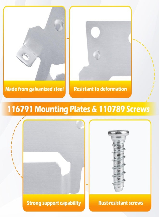 ulapithi 116791 Mounting Plates Replacement for IKEA Bed Frame Brackets Part #116791 (2X Mounting Plate) and 110789 (6X Screws) Spare Hardware Parts Compatible Hemnes Malm Brimnes Ingatorp Tarva Kritte - Image 3