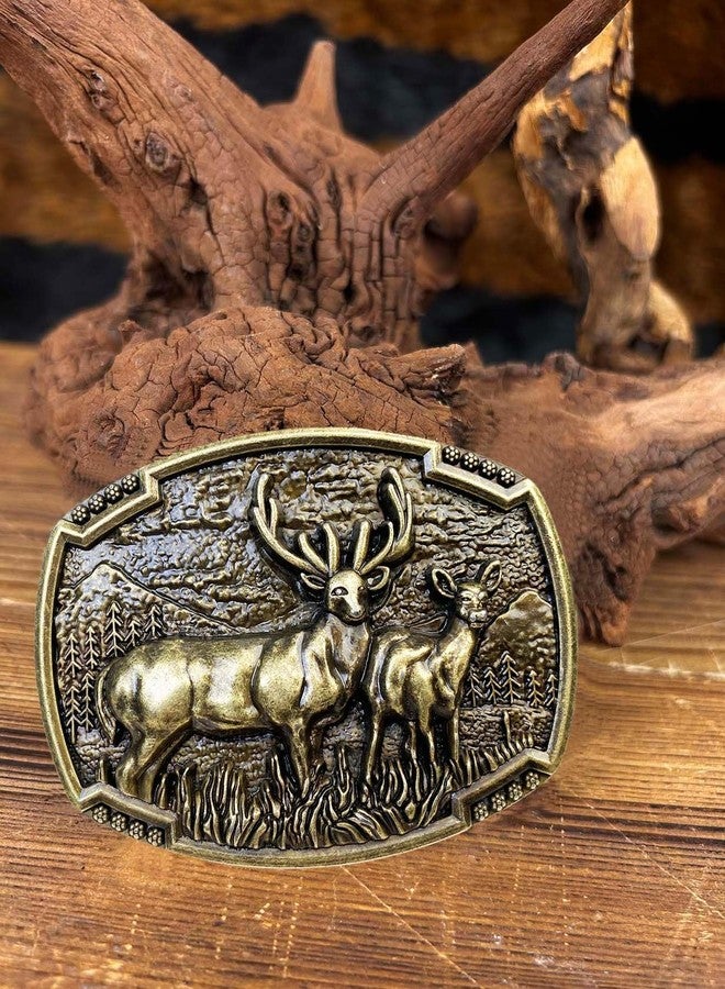 TOPACC Deer Belt Buckle Western Bronze Cowboy Novelty Belt Buckle for Men Women Cowgirl - Image 4
