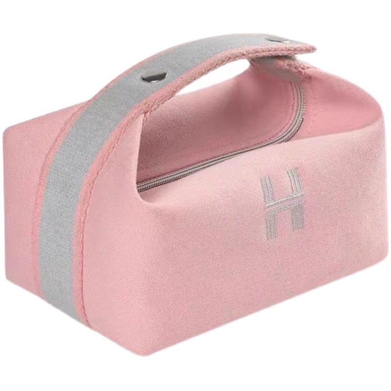 New Fashion Solid Color High-Grade H Cosmetic Bag Travel Cosmetic Storage Bag Large Capacity Three-Dimensional Portable Bag - Image 4