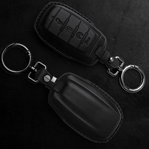 Tukellen for Dodge Key Fob Cover Genuine Leather Key Case Cover Protector Compatible with Dodge Ram 1500 Key Shell - Image 3
