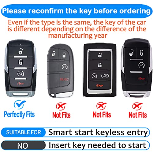 Tukellen for Dodge Key Fob Cover Genuine Leather Key Case Cover Protector Compatible with Dodge Ram 1500 Key Shell - Image 2