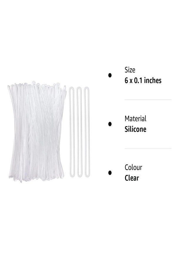 كيدولتز حلقات/أشرطة/أربطة أمتعة شفافة من السيليكون من كيدولتز لحامل بطاقات الأمتعة، وسلاسل المفاتيح، وما إلى ذلك... غير قابلة للتمزق ومرنة - 6 بوصات (50) - Image 3