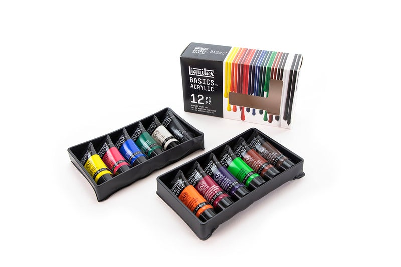 Liquitex BASICS Acrylic Paint Set, 12 x 22ml - Image 1