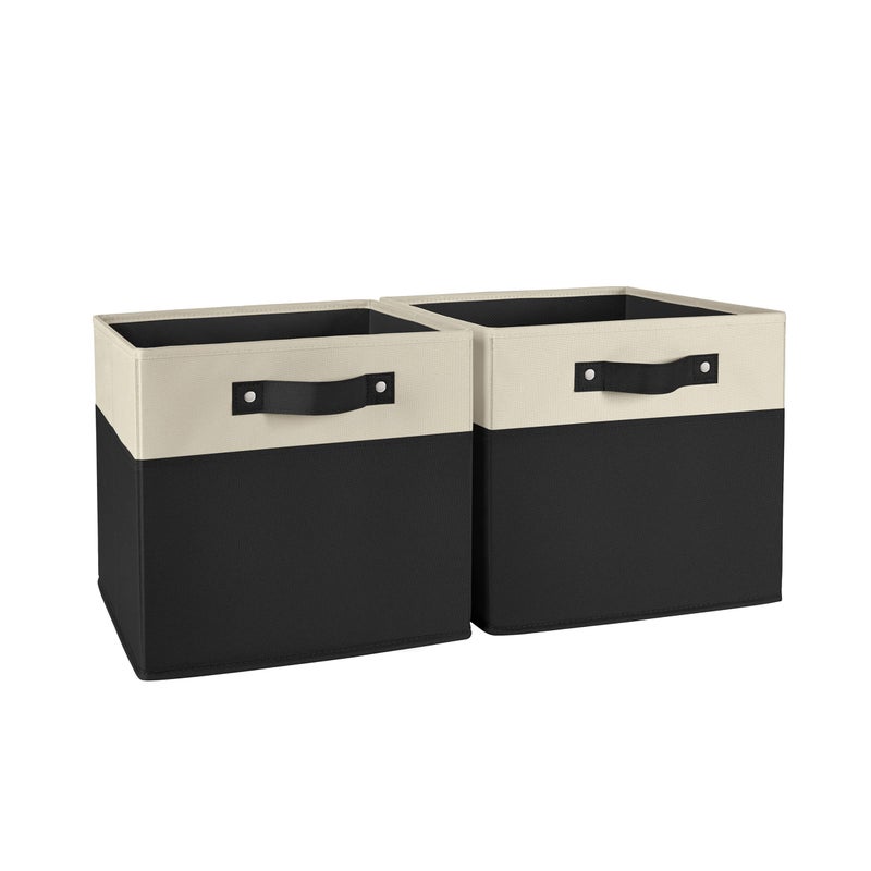 RiverRidge Kids storage bins 105 Cube Storage Organizer with Handles Black TwoTone closet organizers and storage for Toys Shoes More Fits RiverRidge Cabinets